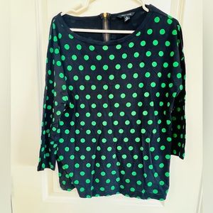 Tommy hilfiger polka dot 3/4 sleeves boat neck top